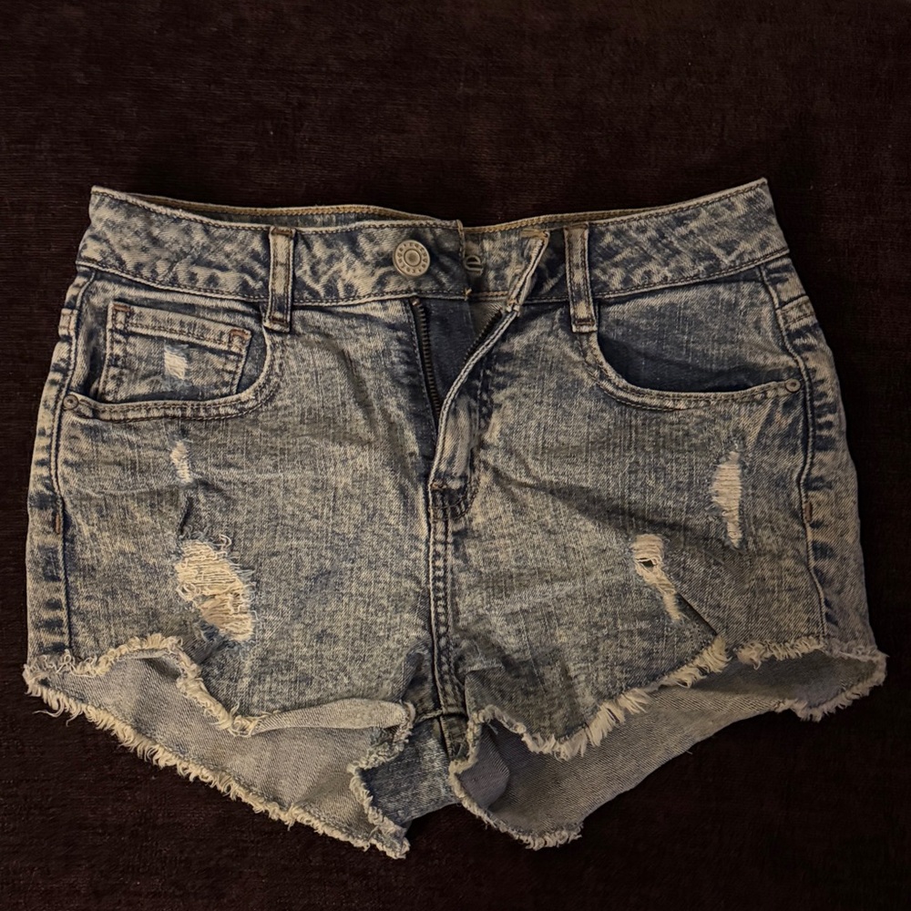 Refuge Blue Distressed Jean Shorts